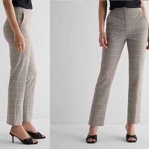 Express Columnist Mid Rise Plaid Bootcut Pant